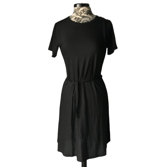 Theory Short Sleeve Black Dress Adjustable Waist Size Medium - Picture 3 of 7
